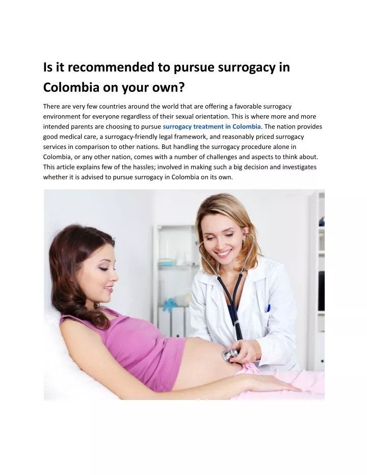 is it recommended to pursue surrogacy in colombia