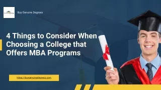 4 Things to Consider When Choosing a College that Offers MBA Programs