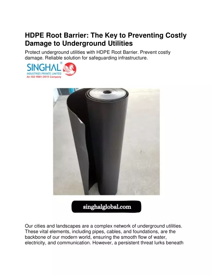 hdpe root barrier the key to preventing costly