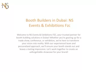 Booth Builders in Dubai: NS Events & Exhibitions Fzc.
