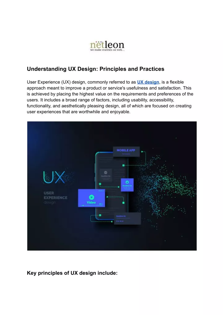 understanding ux design principles and practices