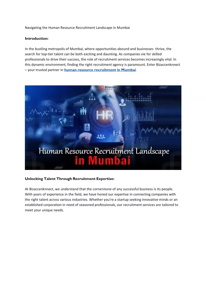 navigating the human resource recruitment