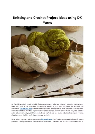 Knitting and Crochet Project Ideas using DK Yarn