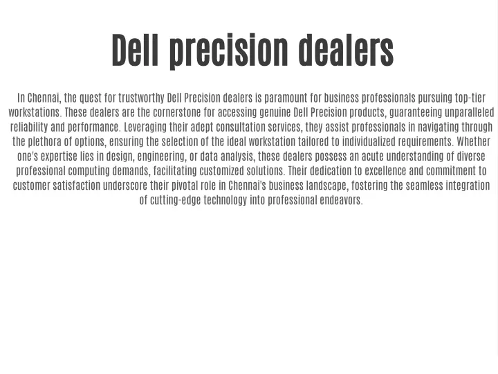 dell precision dealers