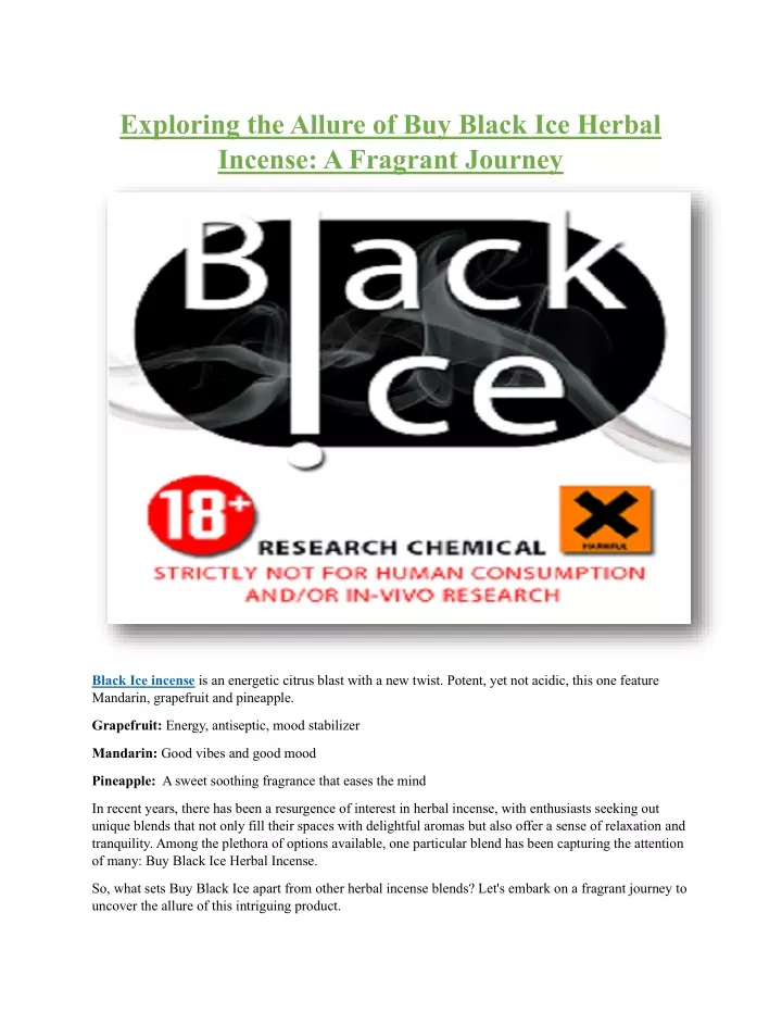 exploring the allure of buy black ice herbal