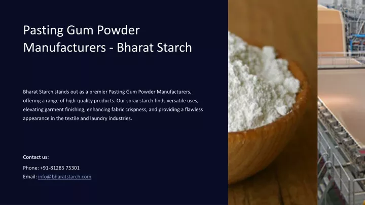 pasting gum powder manufacturers bharat starch