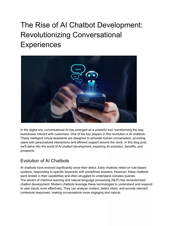 the rise of ai chatbot development