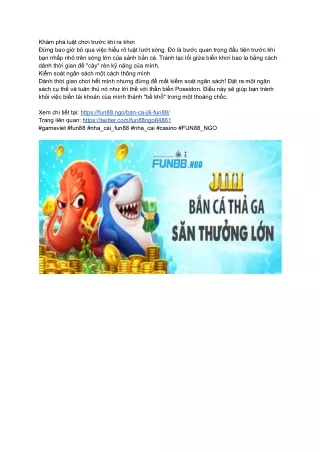 Khám Phá Thế Giới Biển Sâu với Bắn Cá Jili Trên Fun88ngo