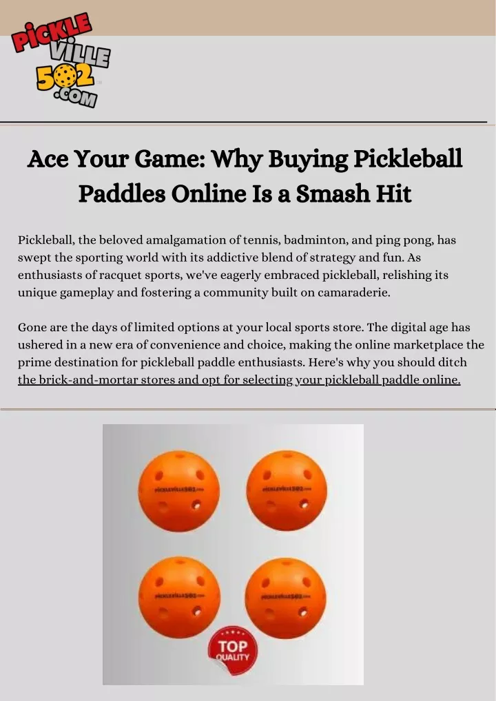 ace your game why buying pickleball paddles