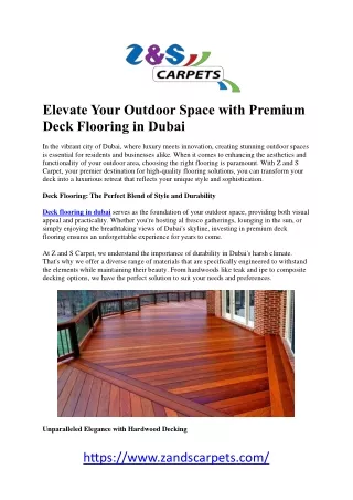 Deck Flooring Solutions in Dubai