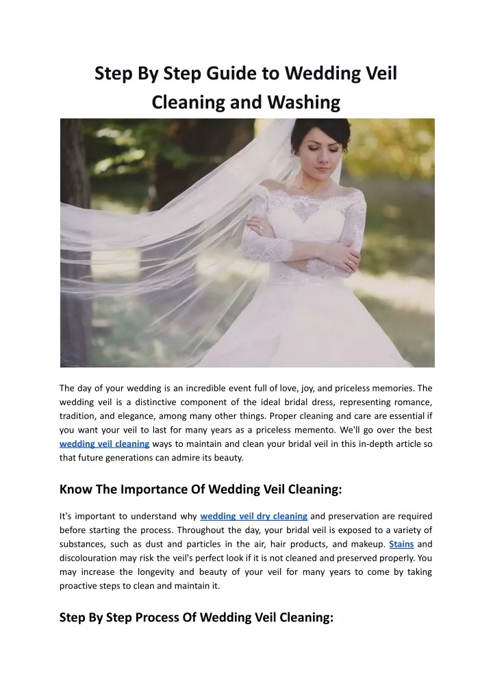 step by step guide to wedding veil cleaning