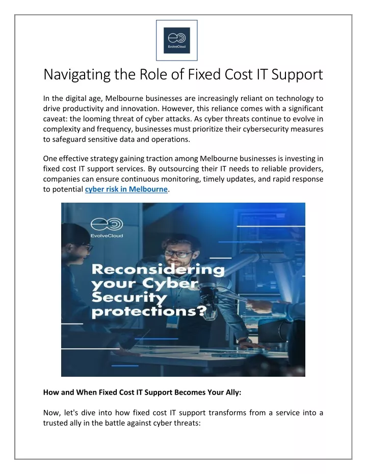 navigating the role of fixed cost it support