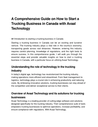 a comprehensive guide on how to start a trucking