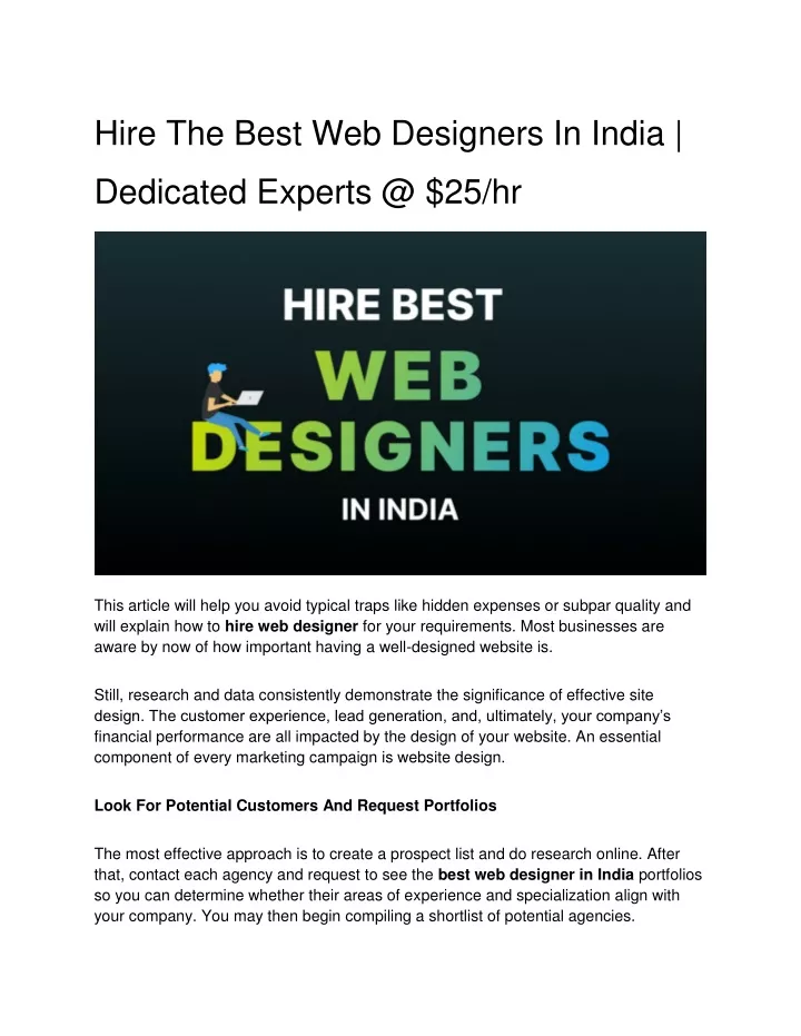 hire the best web designers in india