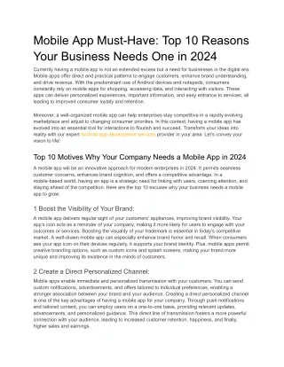 Mobile App Must-Have_ Top 10 Reasons Your Business Needs One in 2024