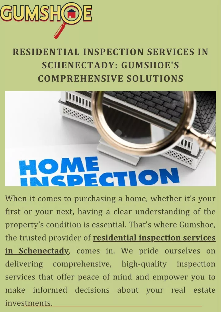 residential inspection services in schenectady