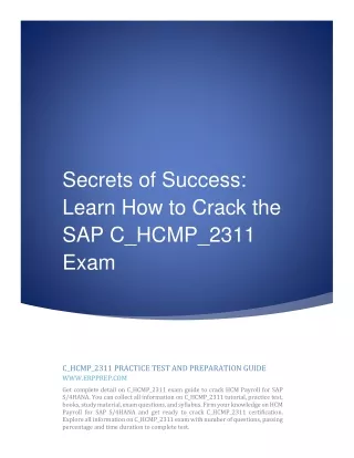 Secrets of Success: Learn How to Crack the SAP C_HCMP_2311 Exam