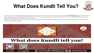 What Does Kundli Tell You_