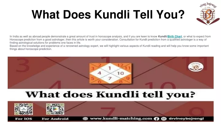 what does kundli tell you