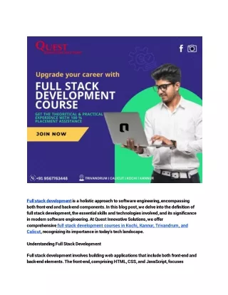 full stack development is a holistic approach