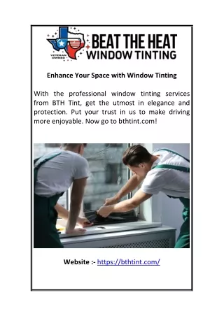 Enhance Your Space with Window Tinting