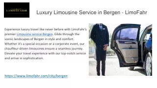 Luxury Limousine Service in Bergen - LimoFahr