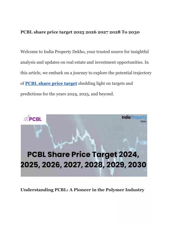 pcbl share price target 2025 2026 2027 2028