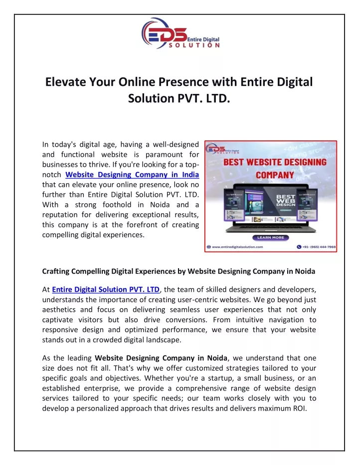 elevate your online presence with entire digital