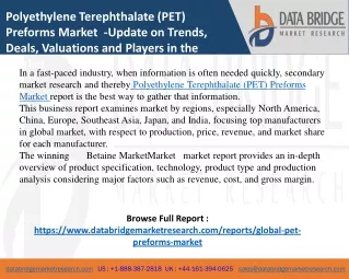 Polyethylene Terephthalate (PET) Preforms Market