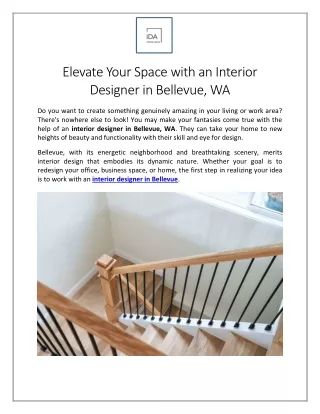 Elevate Your Space with an Interior Designer in Bellevue, WA