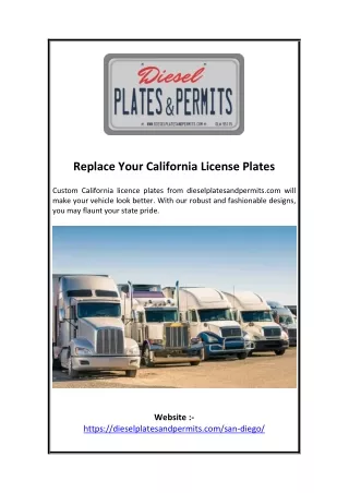 Replace Your California License Plates