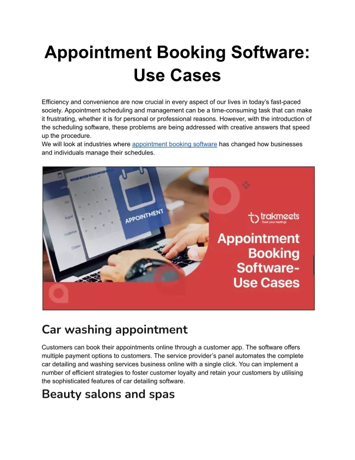 appointment booking software use cases