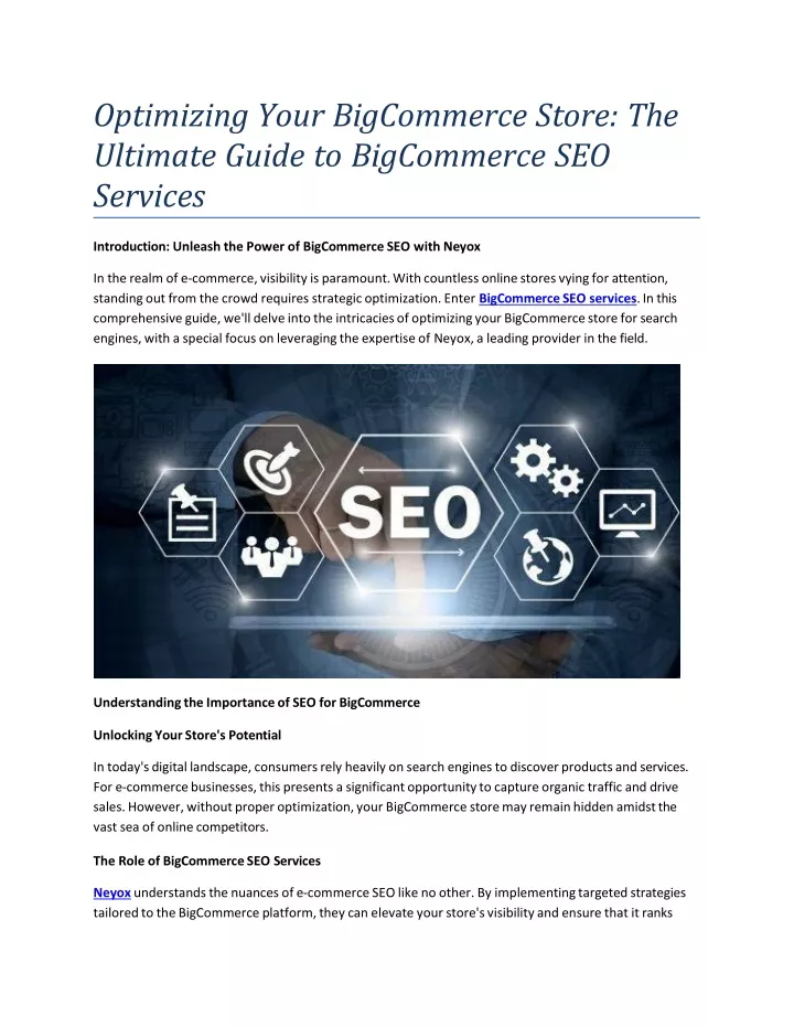 optimizing your bigcommerce store the ultimate guide to bigcommerce seo services
