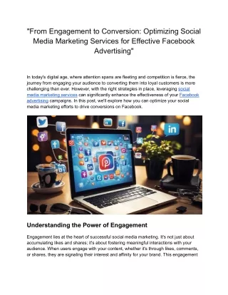 Optimizing Social Media Marketing Services for Effective Facebook Advertising"