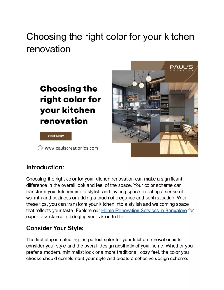 choosing the right color for your kitchen