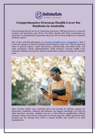 Comprehensive Overseas Health Cover for Students in Australia