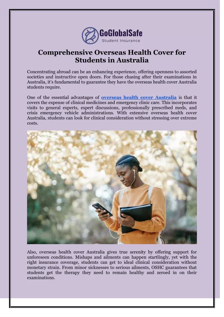 comprehensive overseas health cover for students