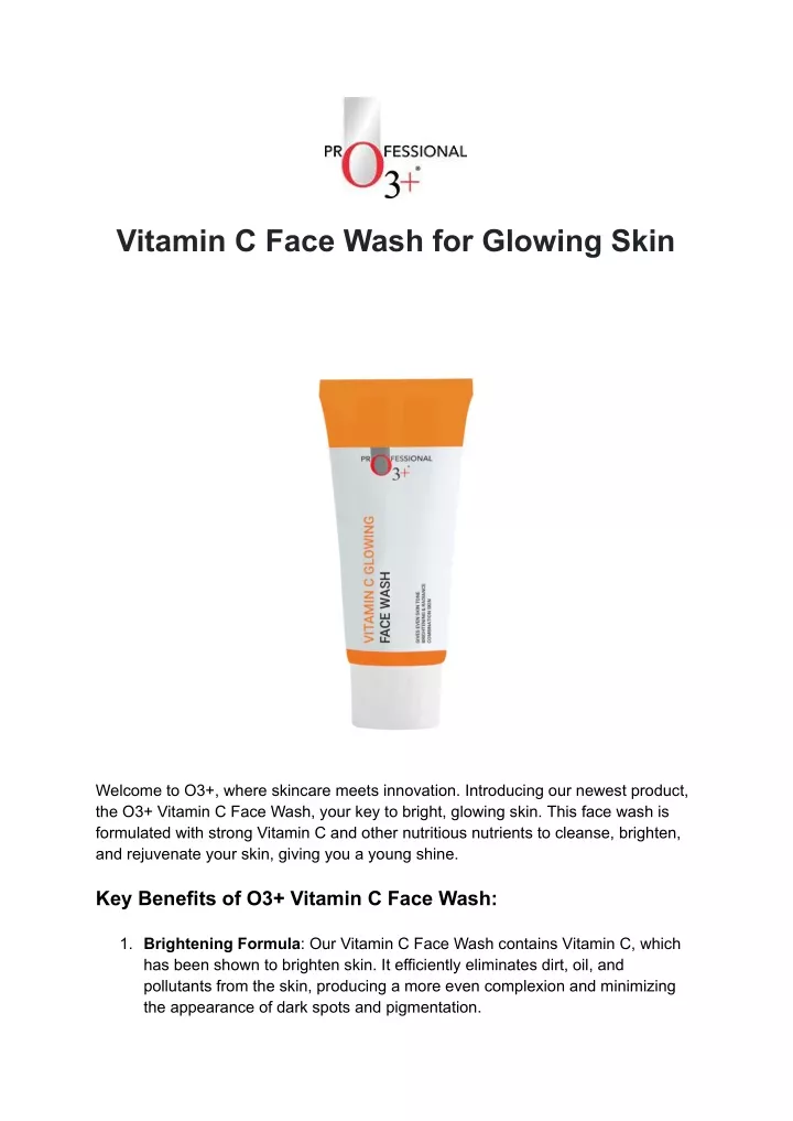 vitamin c face wash for glowing skin