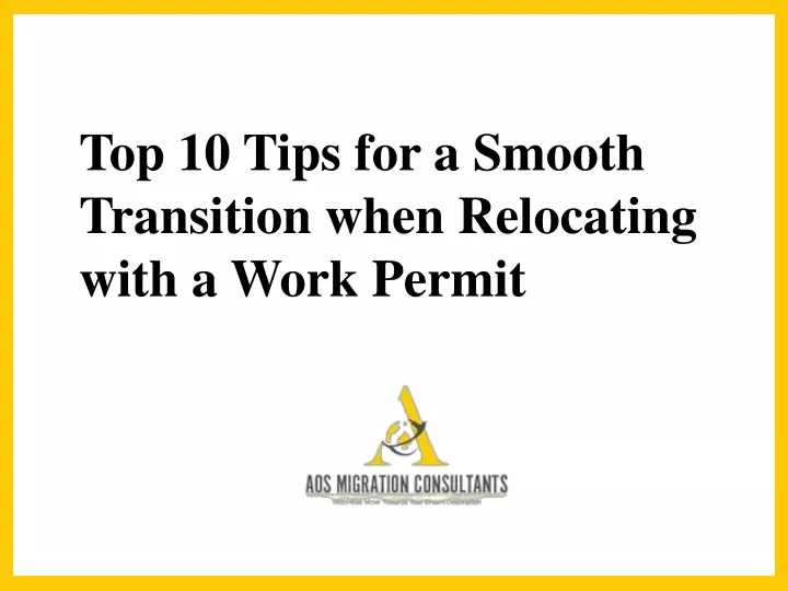 top 10 tips for a smooth transition when