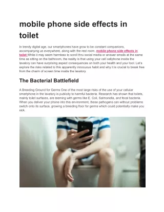 mobile phone side effects in toilet