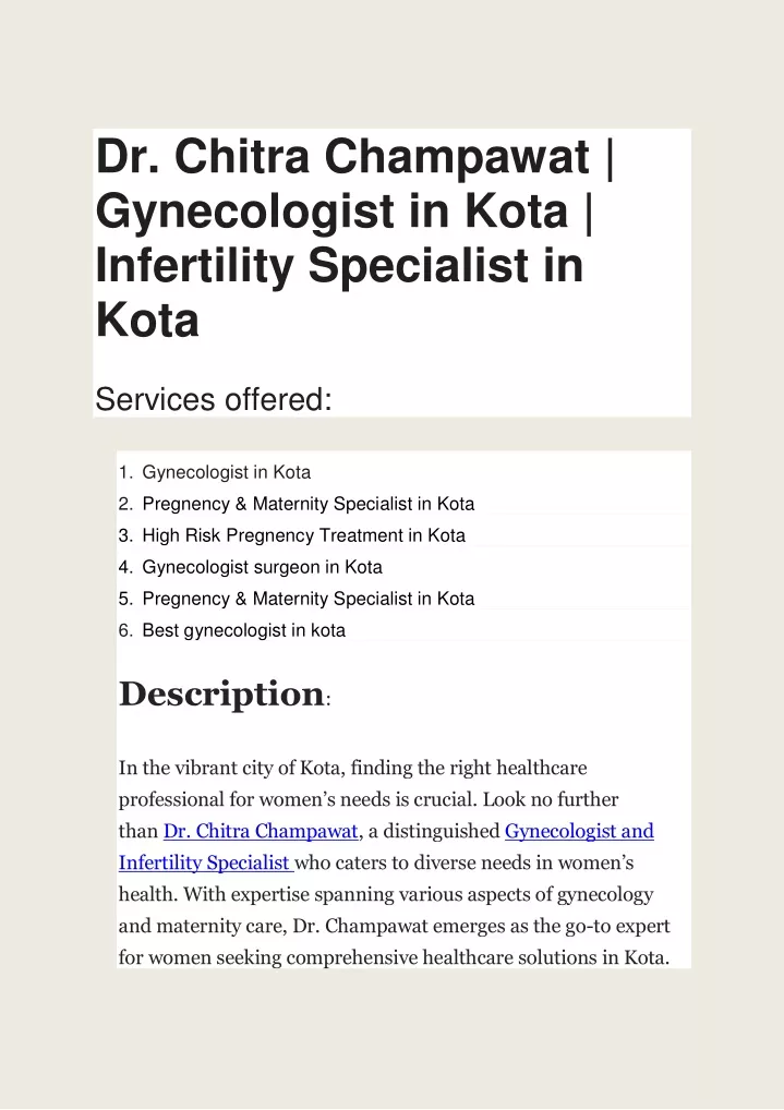 dr chitra champawat gynecologist in kota