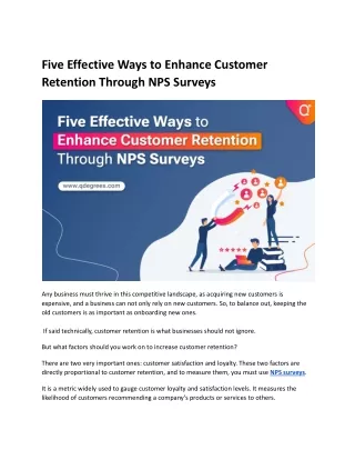 Five Effective Ways to Enhance Customer Retention Through NPS Surveys