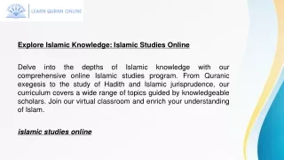Explore Islamic Knowledge Islamic Studies Online