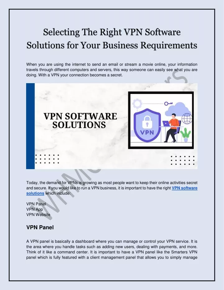 selecting the right vpn software solutions