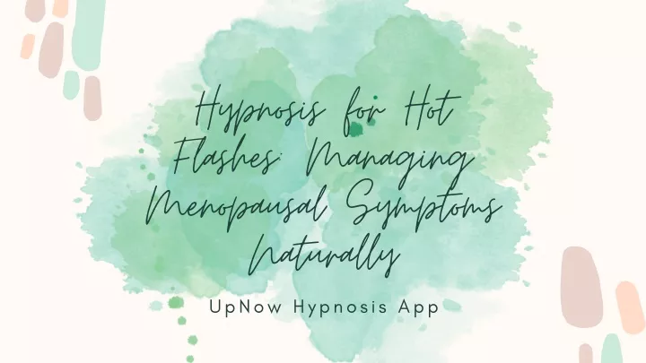hypnosis for hot flashes managing menopausal