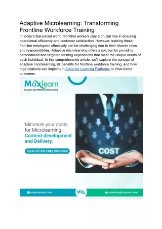 adaptive microlearning transforming frontline
