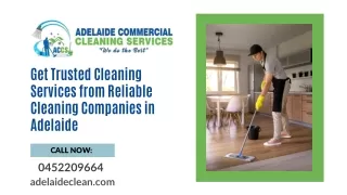 Get Trusted Cleaning Services from Reliable Cleaning Companies in Adelaide