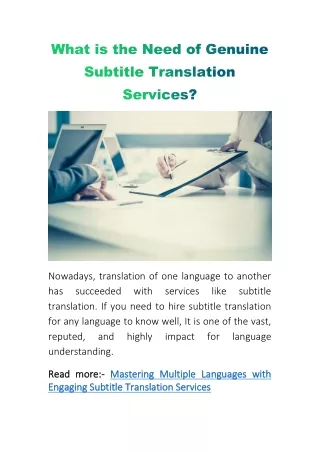 What is the Requirement of Fruitful Subtitle Translation Services?