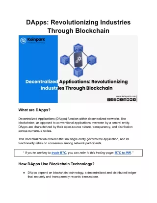 DApps_ Revolutionizing Industries Through Blockchain