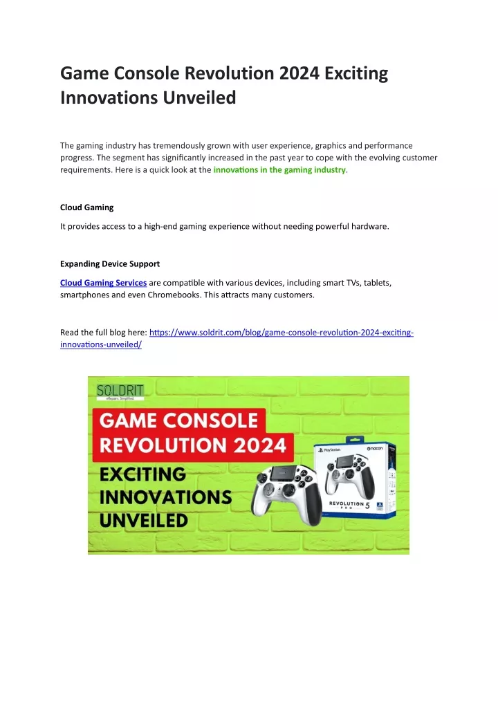 game console revolution 2024 exciting innovations